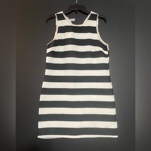 Alya Black and White Striped Mini Dress